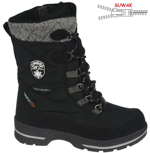 American Club CSN-14 children's winter shoes, size 32-36, navy blue and black