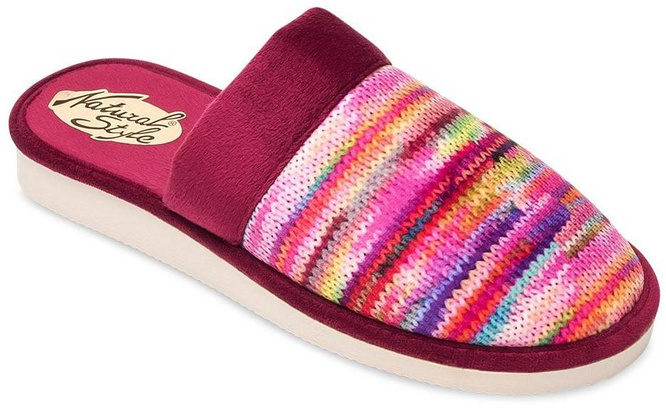 Pantofle damskie Meteor DV077 IWONA granatowe, beżowe i różowe rozm.36-40