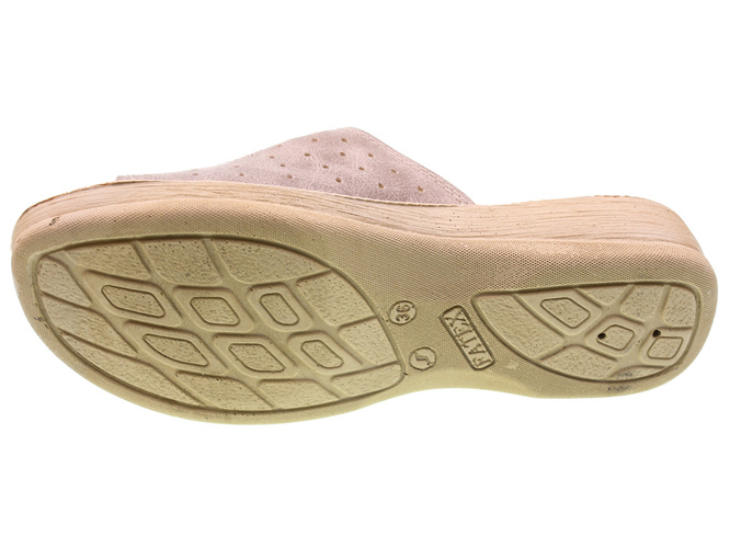 Women's Turkish slippers Fatex DF1811 beige size 36-41