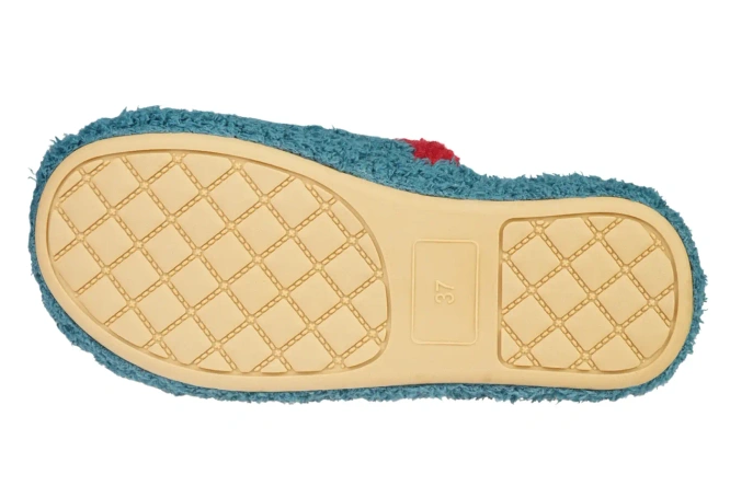 American Club DSL-13 women's textile slippers, black and navy blue, sizes 37-41