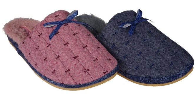 American Club DSL-17 women's textile slippers, blue and pink, sizes 37-41