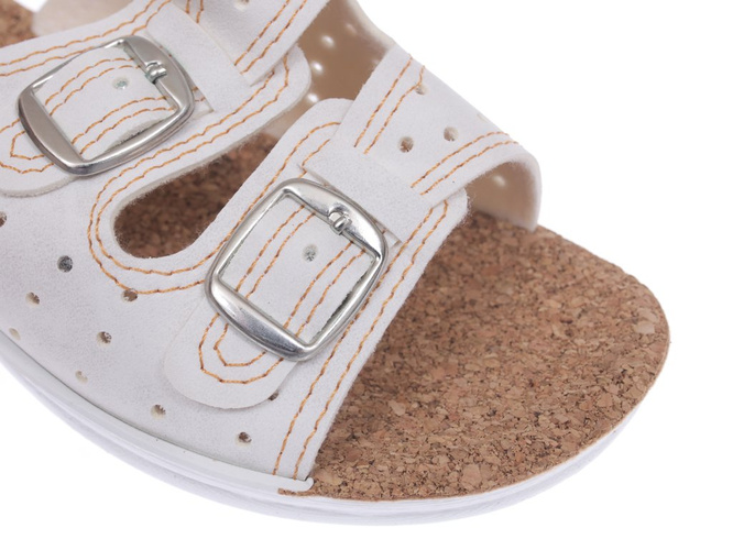 Women's Turkish slippers Fatex DF1921 white size 36-41