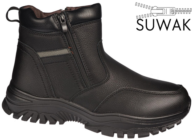 Men's winter shoes Purlina MWF3257-1BLGY black sizes 41-46