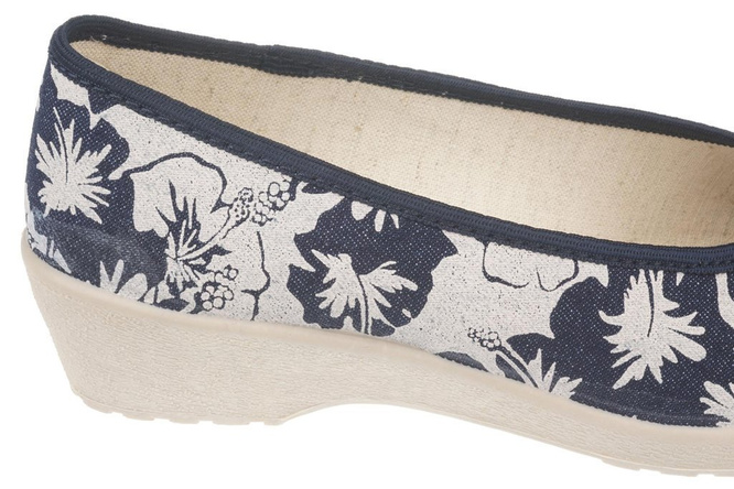 Women's trainers Skarpol 137 KWIATY LEN navy blue size 36-41