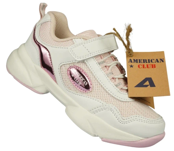 Buty sportowe dziecięce American Club BRL-16 niebieskie i różowe rozm.27-31