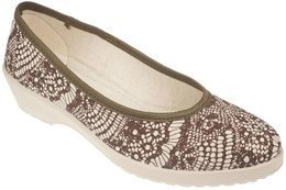 Women's trainers Skarpol 137 KWIATY LEN beige size 36-41