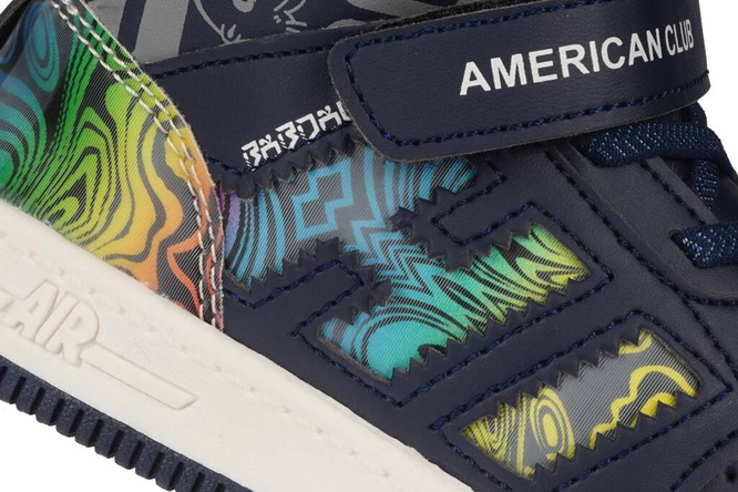 American Club BBD-24 black and navy blue shoes for kids, size 27-31