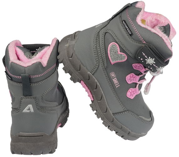 Buty zimowe dziecięce American Club BHL-38 szare i granatowe rozm.27-31