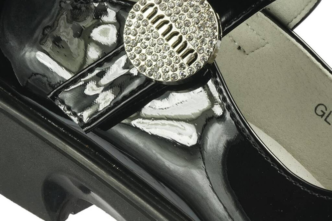 Półbuty dziewczęce Apawwa CGL889P-2BL czarne rozm.32-37