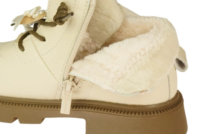 Buty zimowe dziecięce Apawwa AN5003PBE beżowe rozm.22-27
