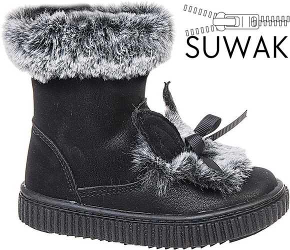 American Club BGC-27 black and pink children's winter shoes, size 27-31