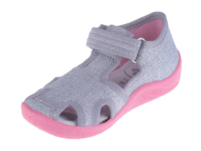 Tenisówki dziecięce na pary Ren But RB13-141LP-0627 srebrne rozm.19-27