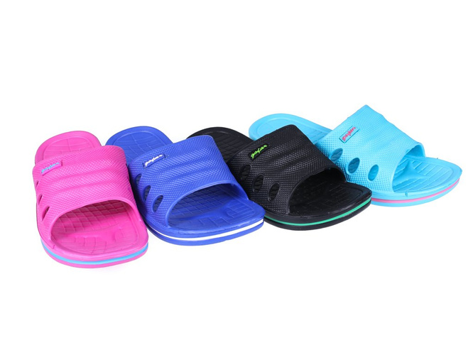 Women's pool slippers Gofar DF2090B blue, pink, turquoise and black, size 36-41