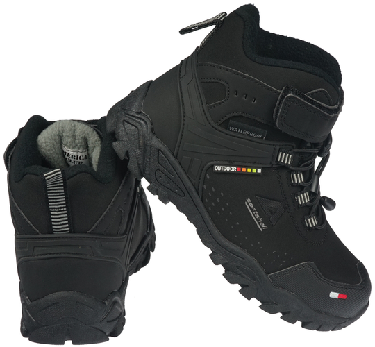 American Club CWT-65 children's winter shoes, black and navy blue, size 32-36