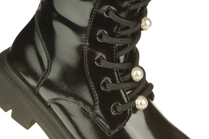 Apawwa CD1017BLRE children's winter shoes black size 32-37