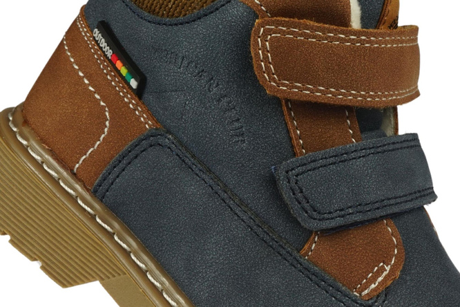 American Club BES-144 children's winter shoes, black and navy blue, sizes 25-29