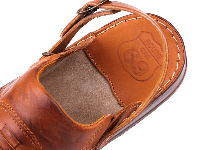 Men's flip-flops Łukpol M802-2KO-46 cognac size 41-46