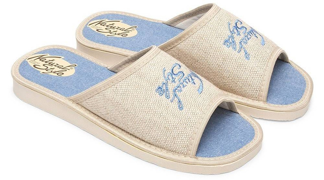 Women's slippers Meteor DV004 NATALIA blue and brown size 36-41