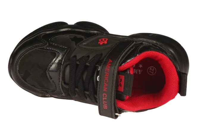 Buty sportowe dziecięce American Club BBD-14 czarno-czerwone i czarno-niebieskie rozm.27-31