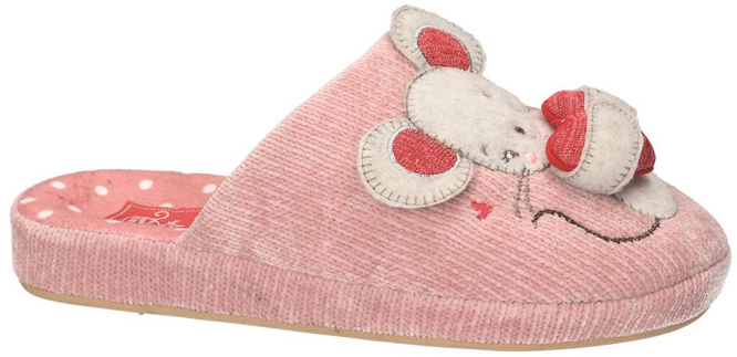 American Club DSL-10 women's textile slippers, gray and pink, sizes 37-41