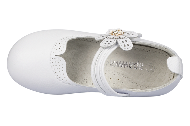 Apawwa AMC323WH children's ballet flats, white, sizes 20-25