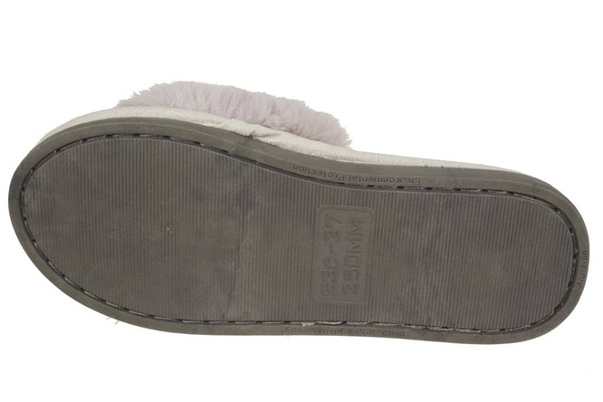 Pantofle tekstylne damskie Lano DK-3-G10GY szare rozm.36-41