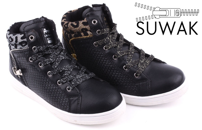 Transitional children's shoes American Club CK153011 black and silver and black and gold sizes 31-36