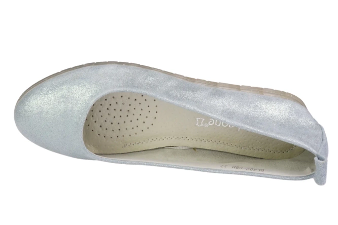Baleriny damskie Sergio Leone DBL602-08MNI srebrne rozm.36-41
