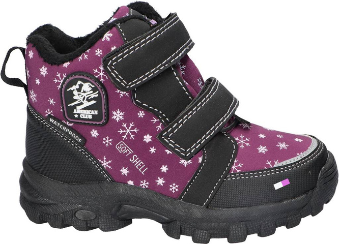 American Club BRL-129 children's winter shoes, purple and black, sizes 29-33
