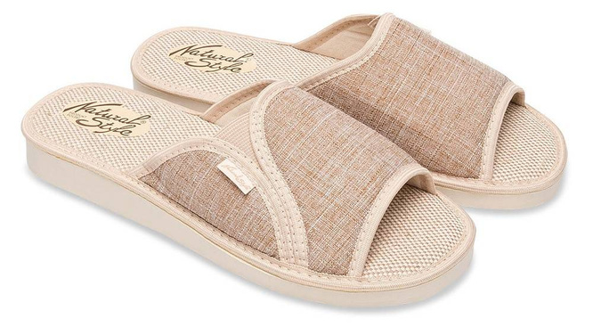 Pantofle damskie Meteor DV007 SYLWIA brązowe, szare i granatowe rozm.36-40