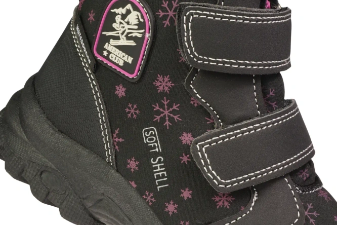 Buty zimowe dziecięce American Club BRL-129 fioletowe i czarne rozm.29-33