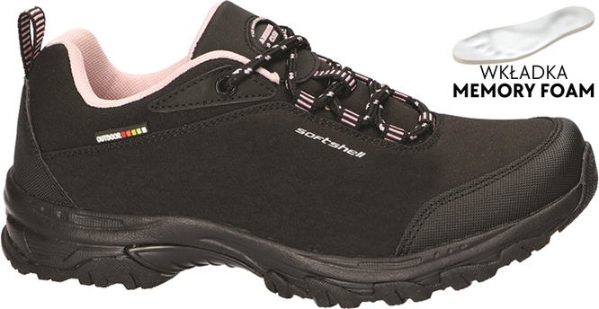 Buty sportowe damskie American Club DWT-245 czarno-różowe i czarno-turkusowe rozm.36-41