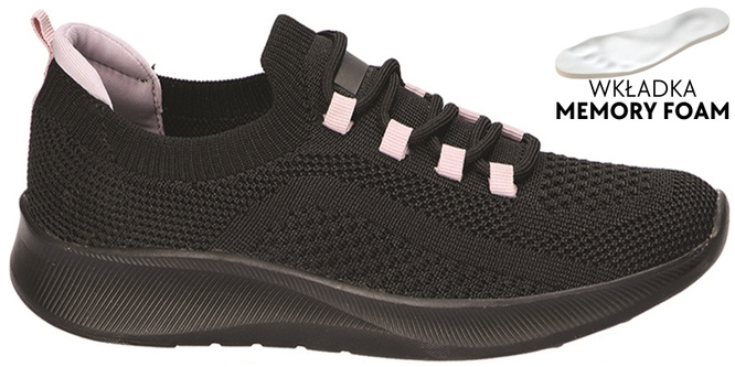 Buty sportowe damskie American Club DWT-241 czarne i szare rozm.37-41