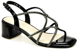 Sergio Leone DSK048CZ women's sandals, black, sizes 36-40