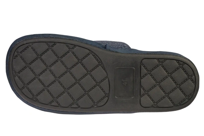 Men's textile slippers American Club MSL-25 black and navy blue size 41-45