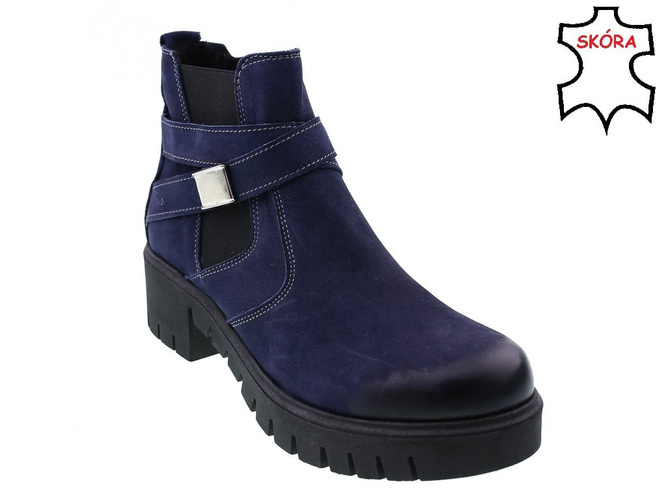 Buty zimowe damskie Bratbut-Natalii D289GRNU granatowe rozm.36-41