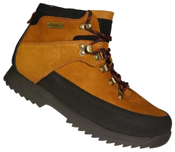 Obuwie przejściowe męskie American Club MCY-92 czarne i camelowe rozm.41-45