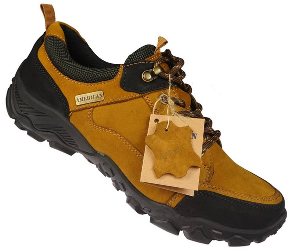 American Club MCY-102 men's transitional shoes, black and camel, sizes 41-45