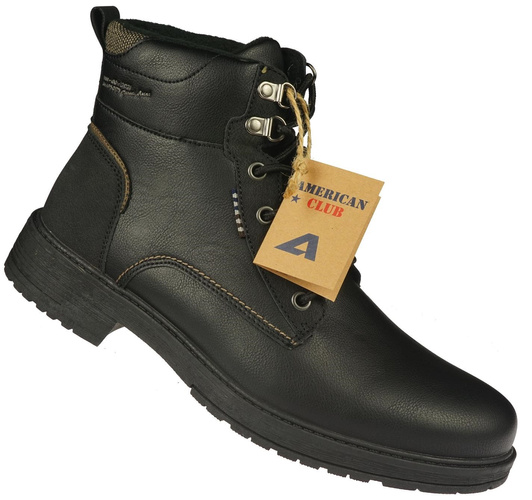 American Club MRH-117 men's winter shoes, black, sizes 41-46