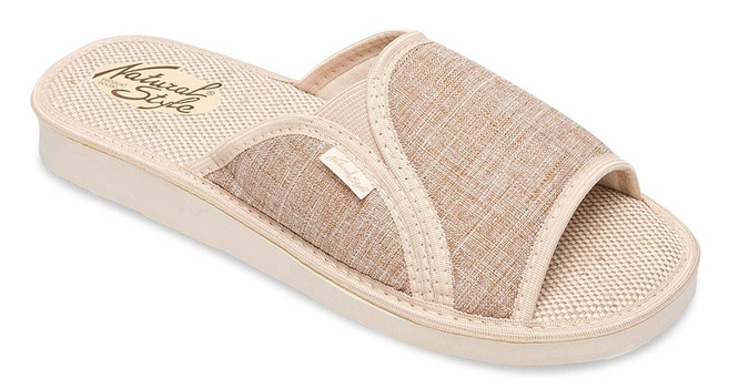 Pantofle damskie Meteor DV007 SYLWIA brązowe, szare i granatowe rozm.36-40