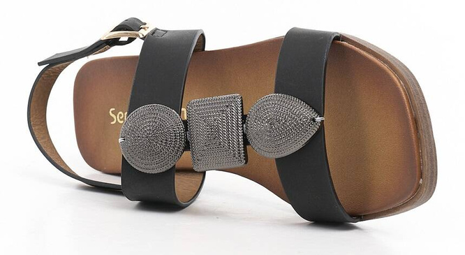 Sandały damskie Sergio Leone DSK072HCZ czarne rozm.36-41