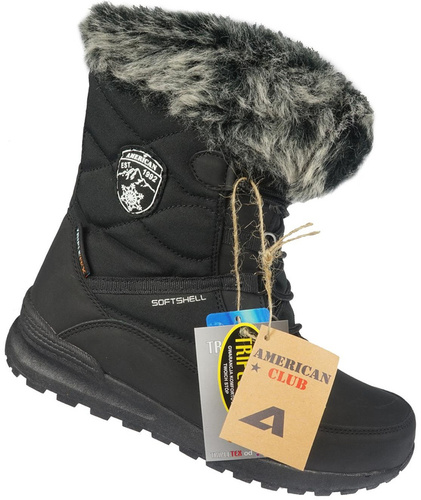 Women's winter shoes American Club DSN-04 black, size 36-41