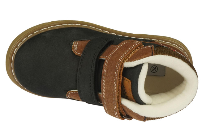 American Club BES-144 children's winter shoes, black and navy blue, sizes 25-29