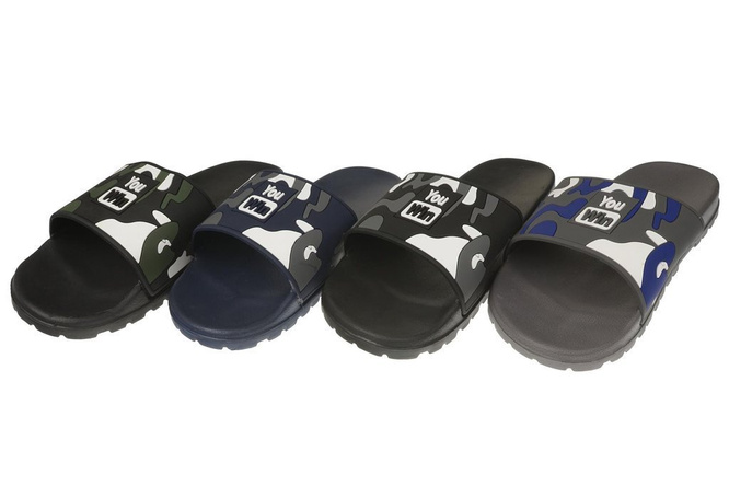 Men's pool slippers Enplus MT2506 gray, black and green, navy blue or black size 41-45