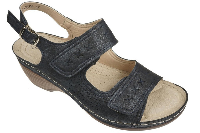 Women's sandals Skotnicki DS-3-0534NA navy blue in size 36-41