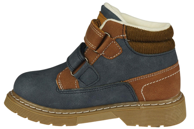 American Club BES-144 children's winter shoes, black and navy blue, sizes 25-29