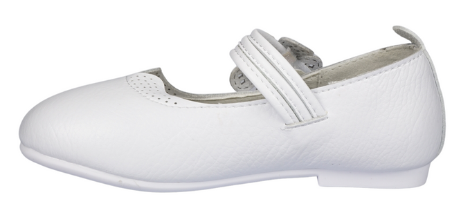 Apawwa AMC323WH children's ballet flats, white, sizes 20-25