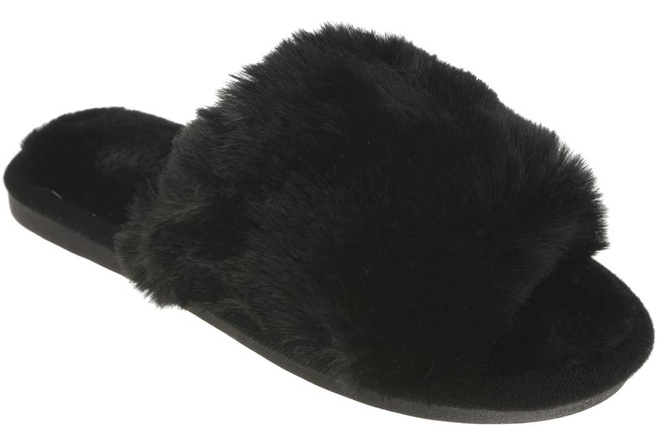 Pantofle tekstylne damskie Lano DK-3-G10BL czarne rozm.36-41