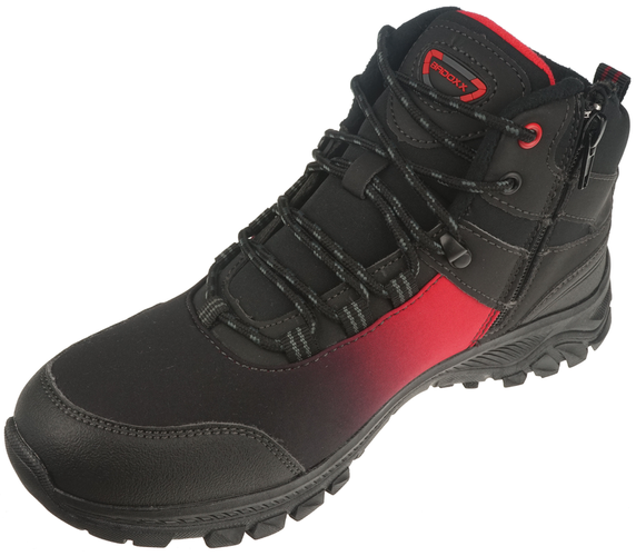 Buty zimowe męskie Badoxx MLXC-8292WBLRE czarno-czerwone  rozm.41-46