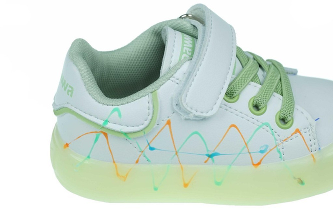 Buty sportowe dziecięce na świecącej podeszwie Apawwa ANC57GR biało zielone rozm.21-25